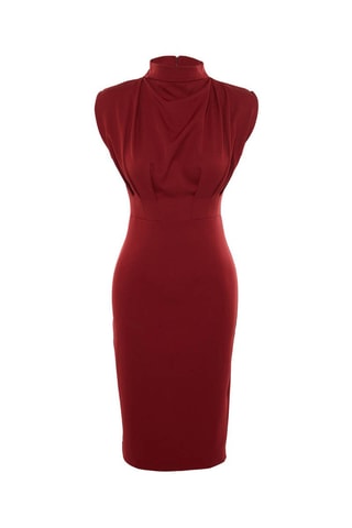 Vestido justo Bordô