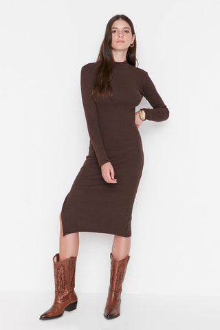 Vestido-camisola - Castanho