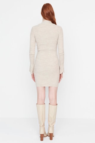 Vestido-camisola Bege­mesclado