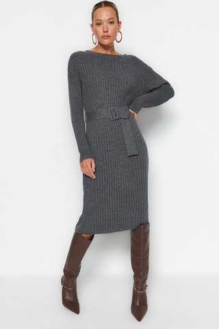 Vestido-camisola - Antracite mesclado