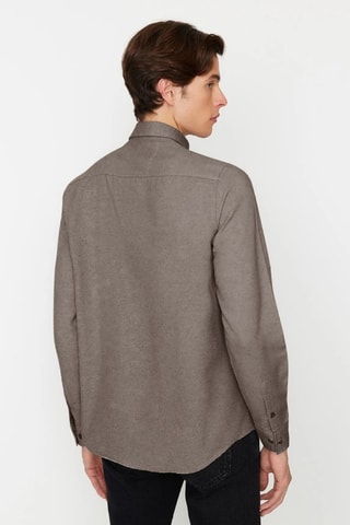 Camisa slim - Cinzento