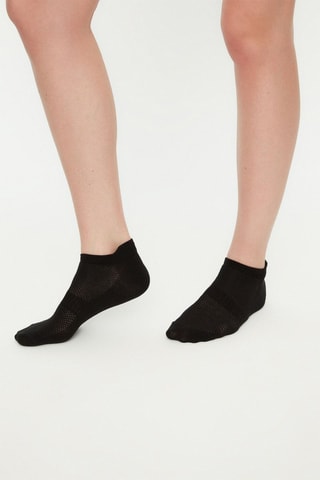 3 pares de meias curtas - Preto, cinzento e branco