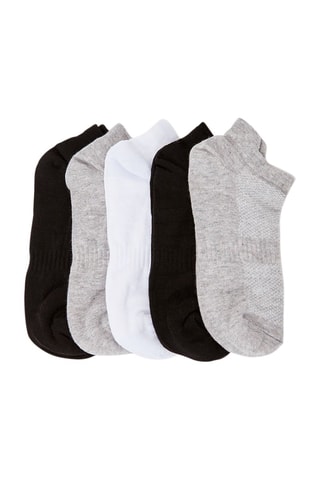 3 pares de meias curtas - Preto, cinzento e branco