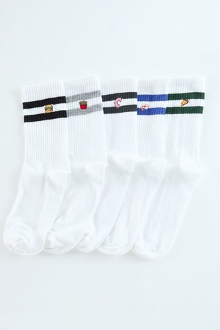 5 pares de meias - Cru