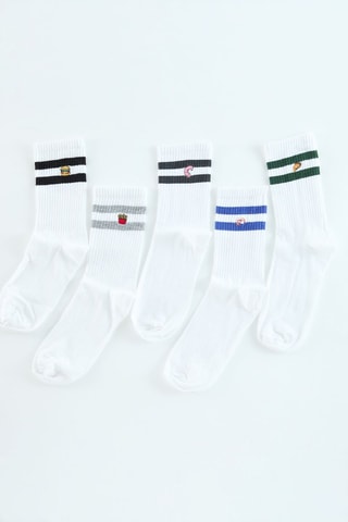 5 pares de meias - Cru