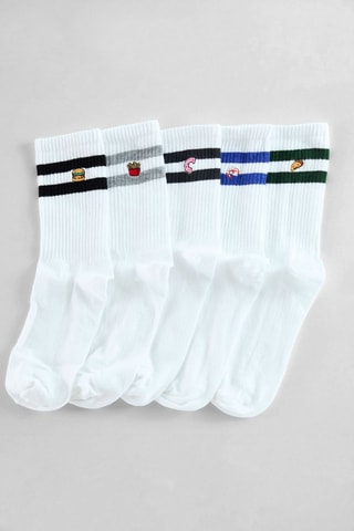 5 pares de meias - Cru