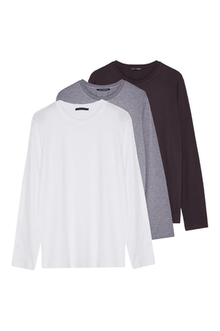 3 t-shirts Preto, branco e cinzento-claro
