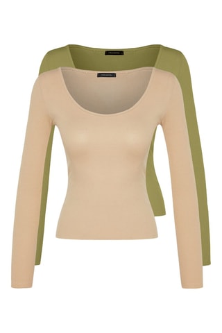 2 t-shirts - Caqui e bege