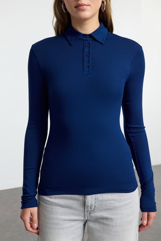 Blusa slim - Azul