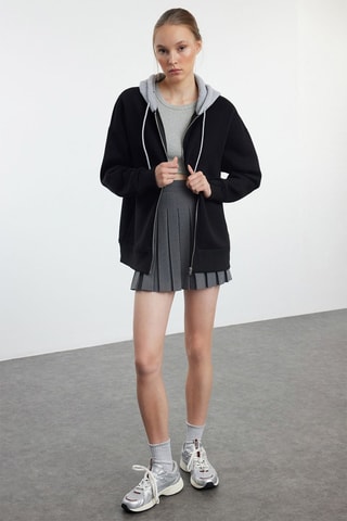 Sweat oversize com capuz - Azul-marinho