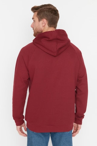 Sweat regular com capuz - Bordô