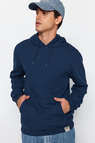 2 sweats regular com capuz - Azul-marinho e bege