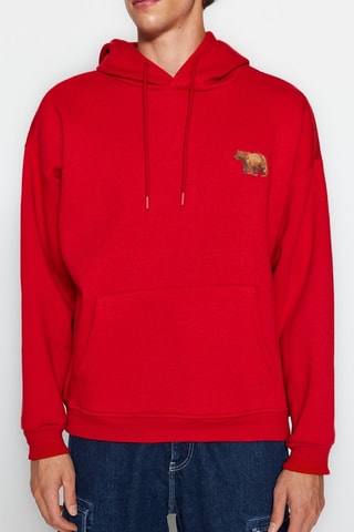 Sweat polar com capuz - Vermelho