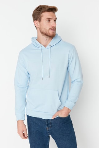 Sweat com capuz - Azul-celeste