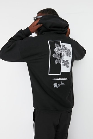 Sweat oversize com capuz - Preto