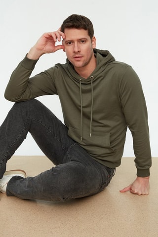 Sweat com capuz Caqui