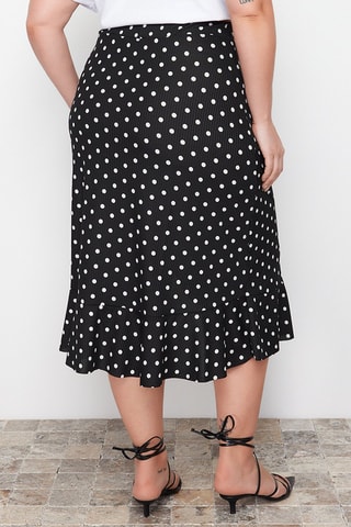 Saia com folhos - Preto