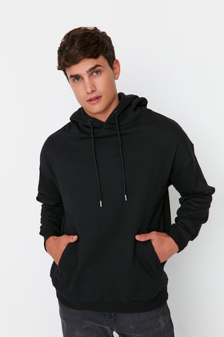 Sweat oversize com capuz - Preto