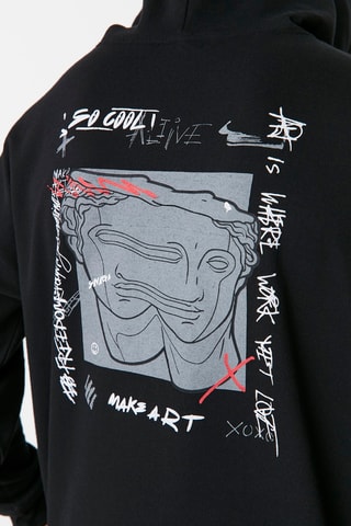 Sweat oversize com capuz - Preto