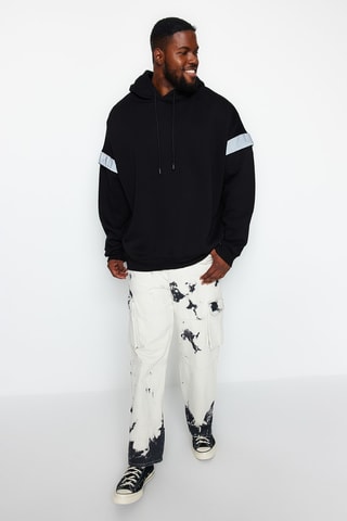 Sweat oversize com capuz - Preto