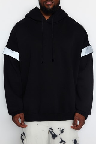 Sweat oversize com capuz - Preto