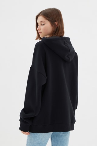 Sweat oversize com capuz - Preto