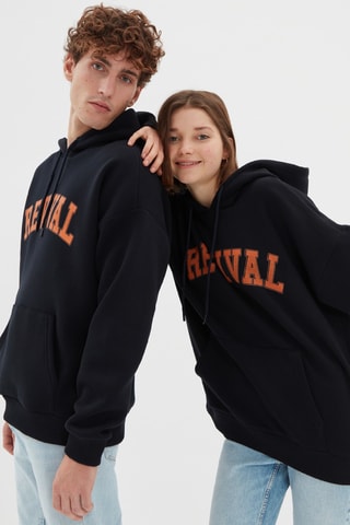 Sweat oversize com capuz - Preto