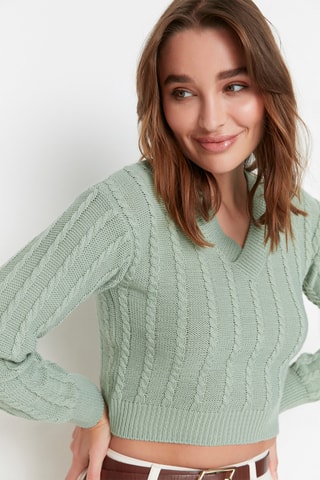 Camisola regular - Verde-menta