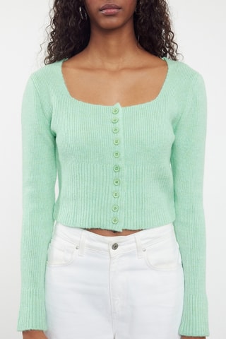 Casaco de malha - Verde-menta