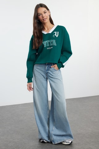 Camisola oversize - Verde-esmeralda