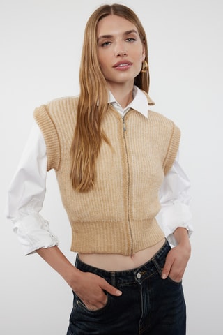 Casaco de malha - Bege