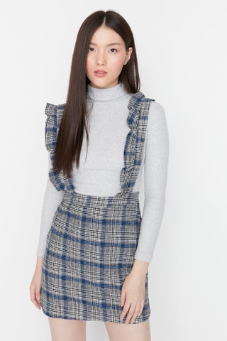 Vestido-jardineiras - Cinzento