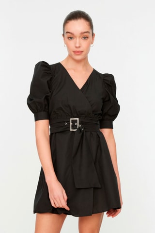 Vestido traçado - Preto