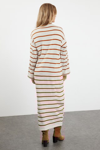 Vestido comprido - Vermelho-tijolo