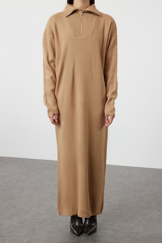 Vestido-camisola - Camel