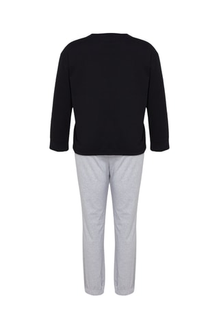 T-shirt e calças de treino - Preto e cinzento-claro mesclado