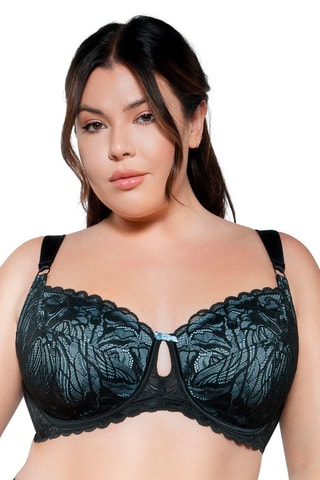 Soutien-gorge en dentelle Charlotte - Noir et écru