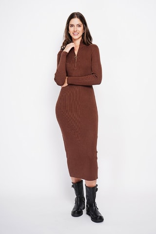 Vestido jersey  - Marrón