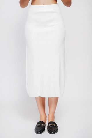 Falda midi  - Blanco