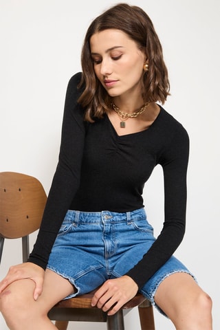 Body de seda  - Negro