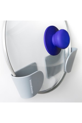 3 supporti adesivi per coperchi di casseruole - Grigio e verde