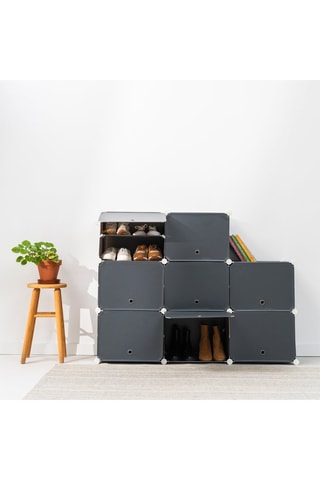 Scarpiera modulare - 28 paia - Grigio