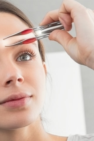 Pinzas de depilar con LED - Plateado