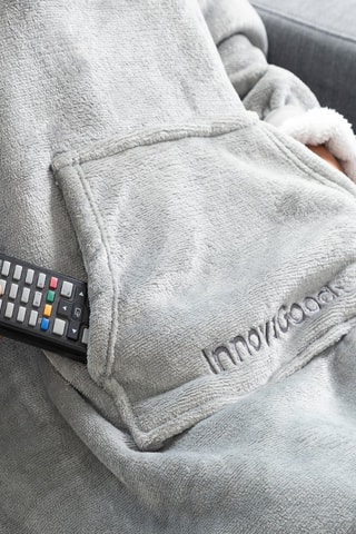 Felpa plaid con cappuccio oversize in pile