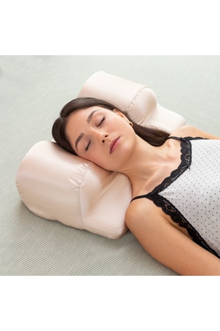 Guanciale antirughe con copricuscino in raso - Bianco