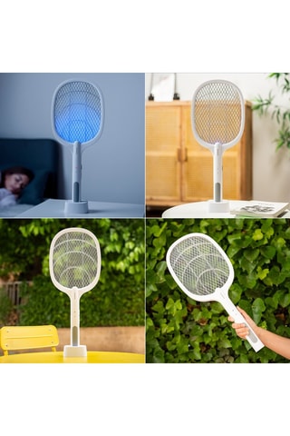 Racchetta anti insetti ricaricabile 2 in 1 con luce UV