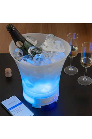 Secchiello del ghiaccio a LED e altoparlante Bluetooth - Bianco