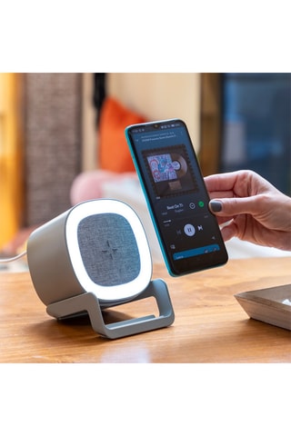 Altoparlante LED caricabatteria wireless - Grigio