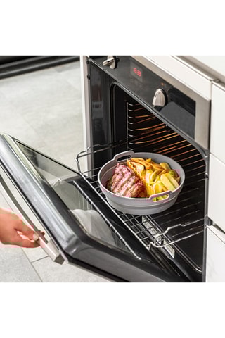 Cesto pieghevole in silicone - 
Grigio e arancione