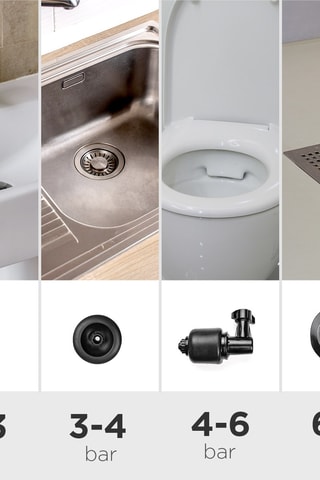 Sturalavandini ad alta pressione ad aria compressa - Nero e argentato - 55,5 x 20 x 5 cm